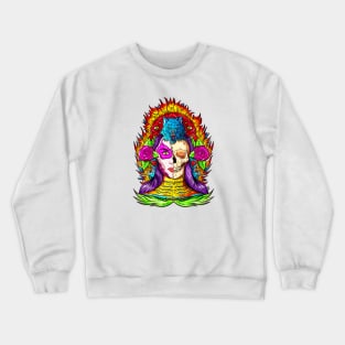 Spiritual Indian Wolf Woman Crewneck Sweatshirt